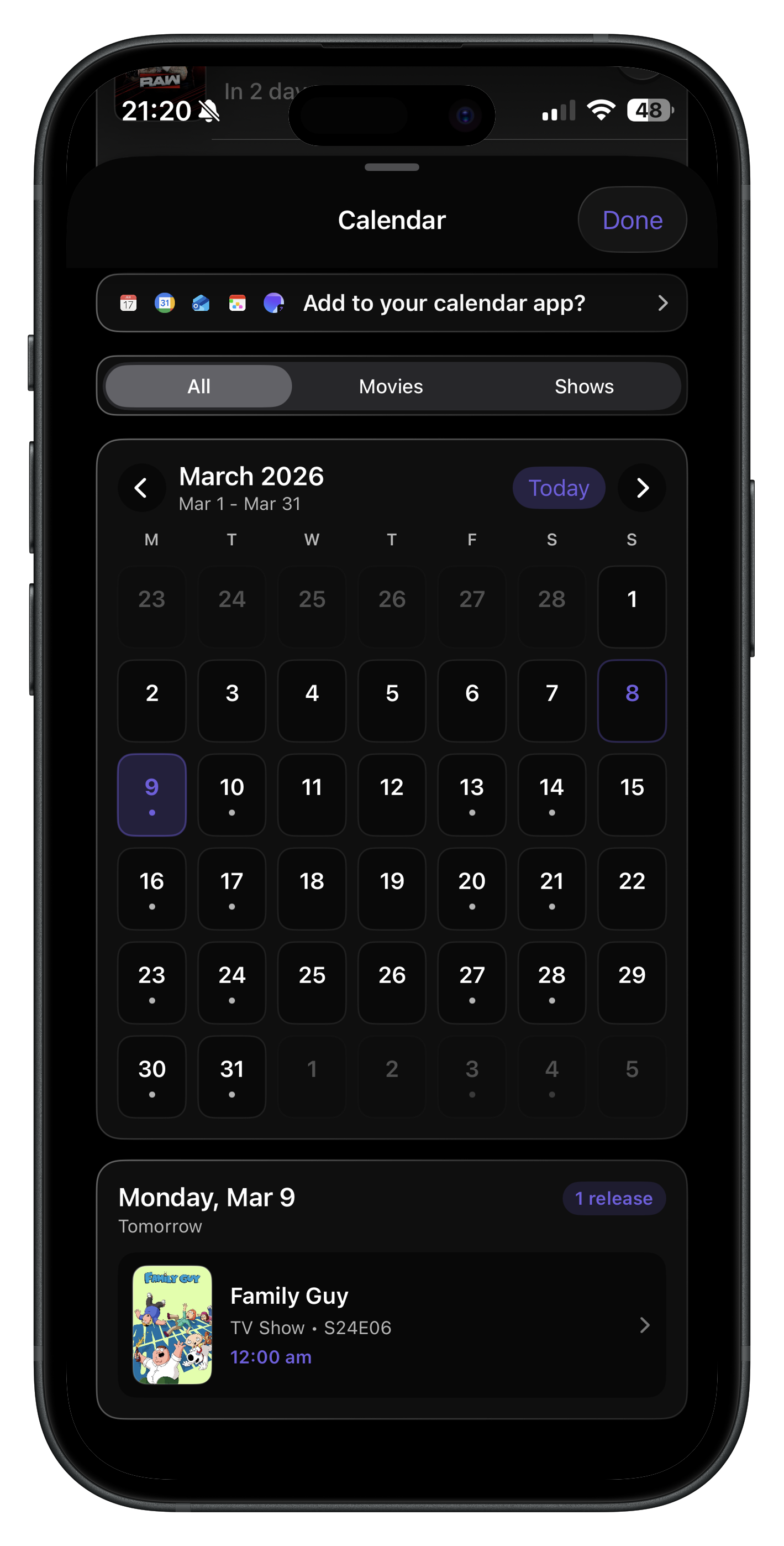 KeepUp release calendar